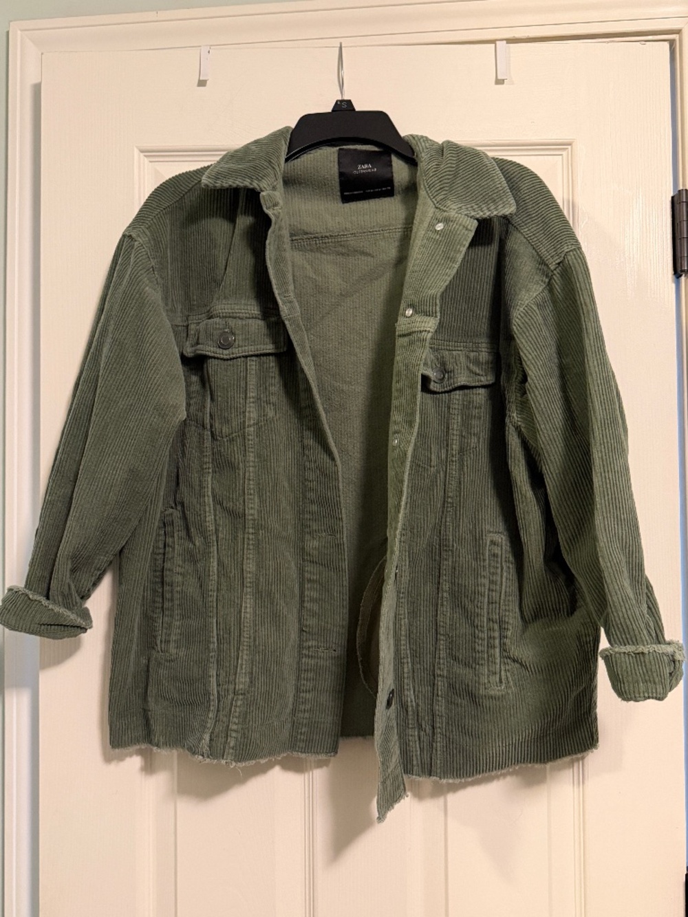 Zara Corduroy Jacket- military green- size medium
